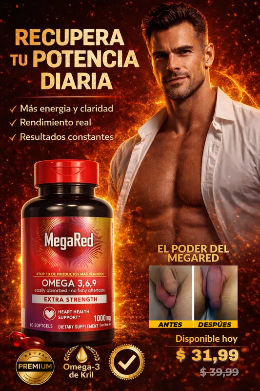 MegaRed® Omega-3 | Energía, deseo y rendimiento masculino real
